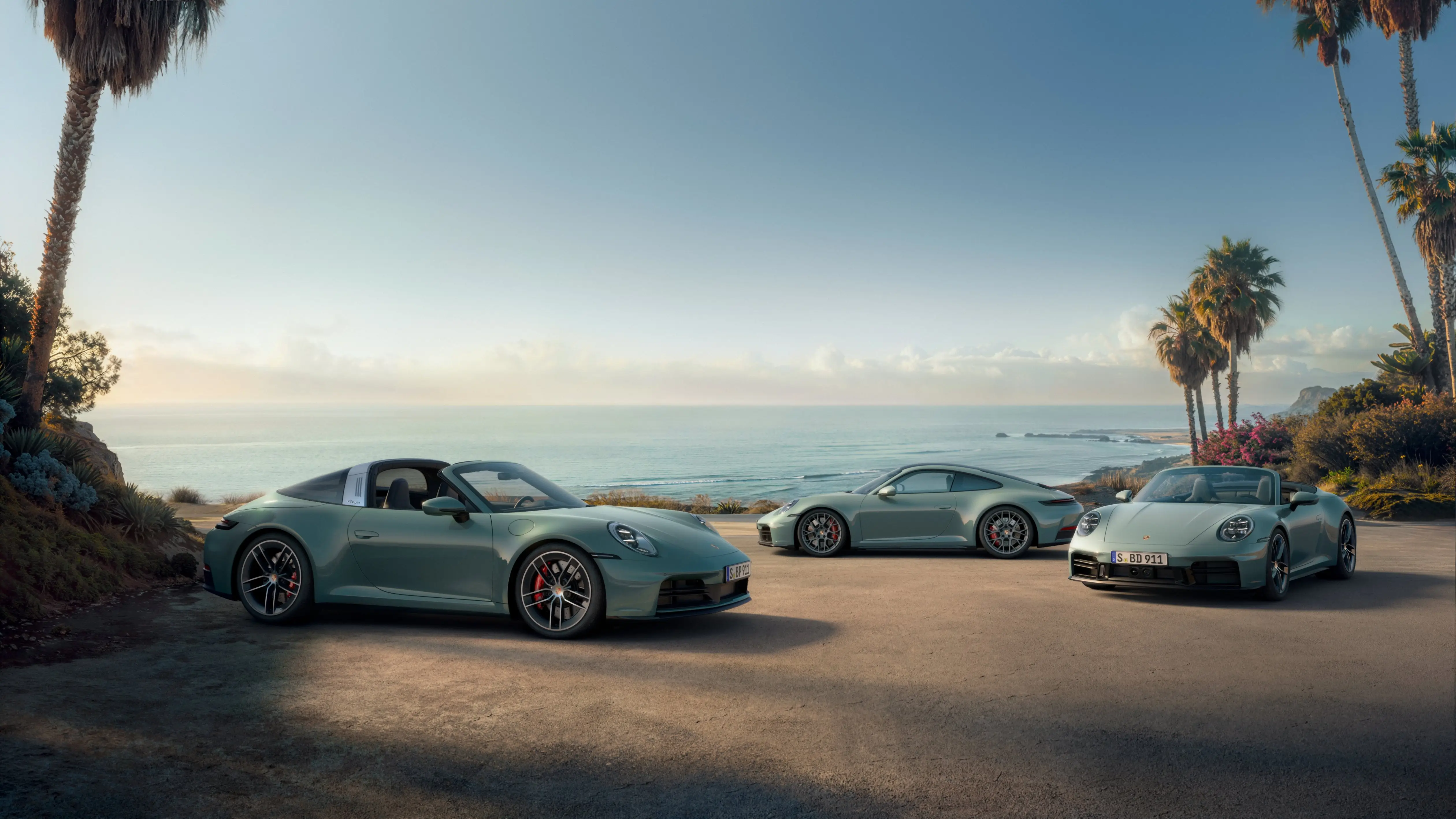 Porsche 911 Targa 4S, 911 Carrera 4S and 911 Carrera 4S Cabriolet. (Foto: Dok. Porsche)