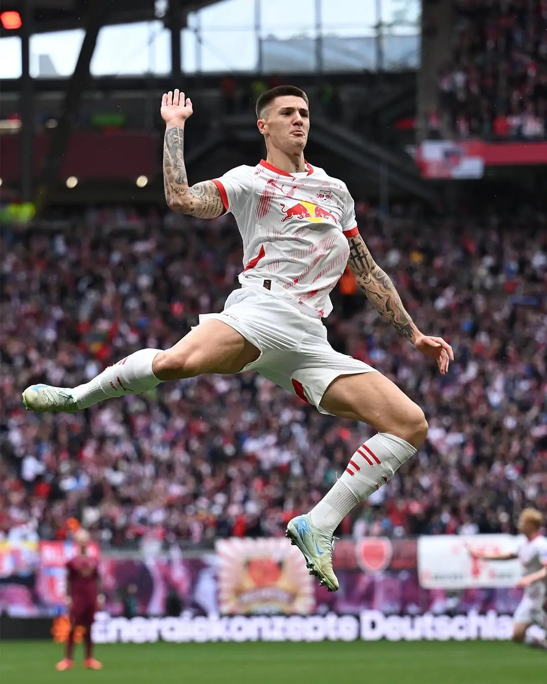 Penyerang RB Leipzig, Benjamin Sesko menjadi buruan Manchester United. Foto: Benjamin Sesko