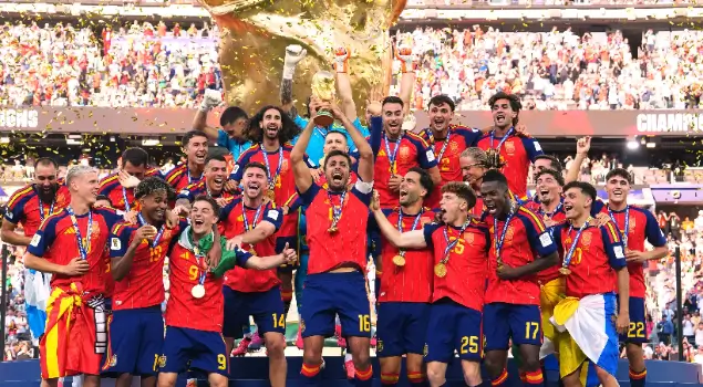 Selebrasi Timnas Spanyol setelah berhasil menjuarai Piala Dunia 2026. (Foto: Instagram/sefutbol)