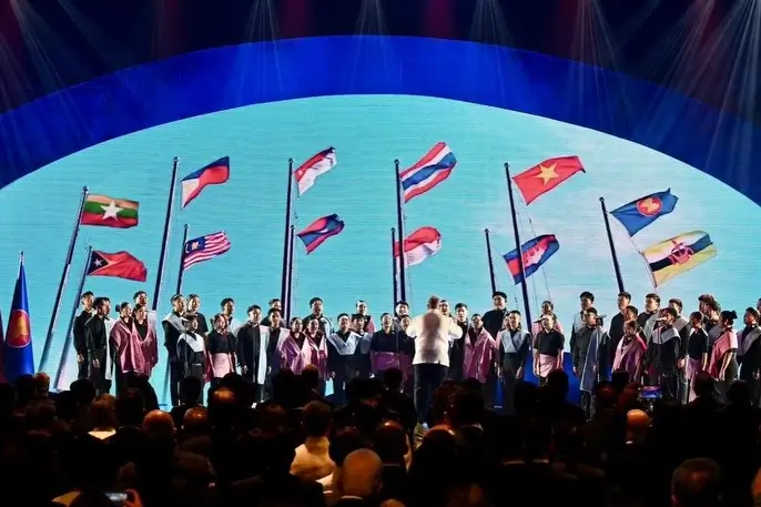 Bendera negara-negara kawasan ASEAN. (Foto: Instagram/presidenrepublikindonesia)