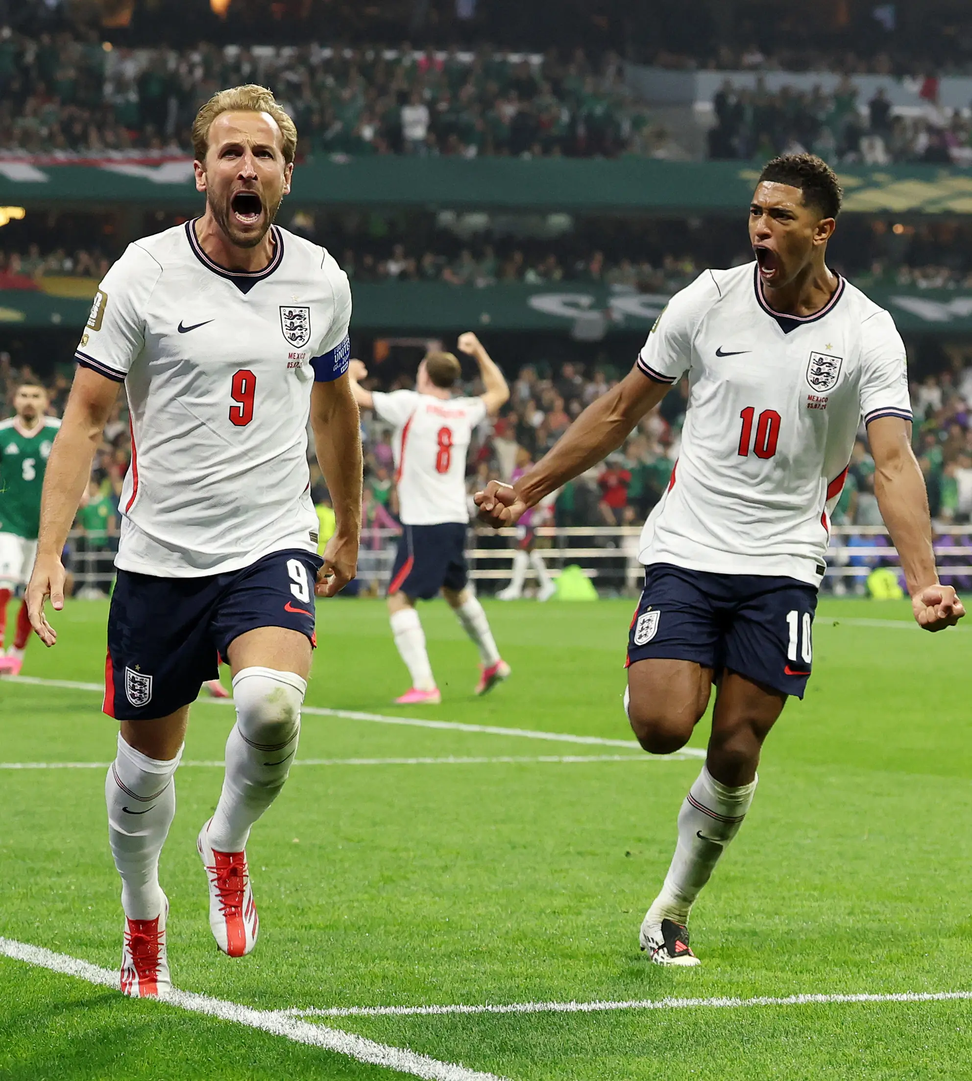 Timnas Inggris mencatatkan sejarah baru di Piala Dunia 2026 setelah menjadi negara pertama yang berhasil mengalahkan Timnas Meksiko di Stadion Azteca. Foto X Timnas Inggris.