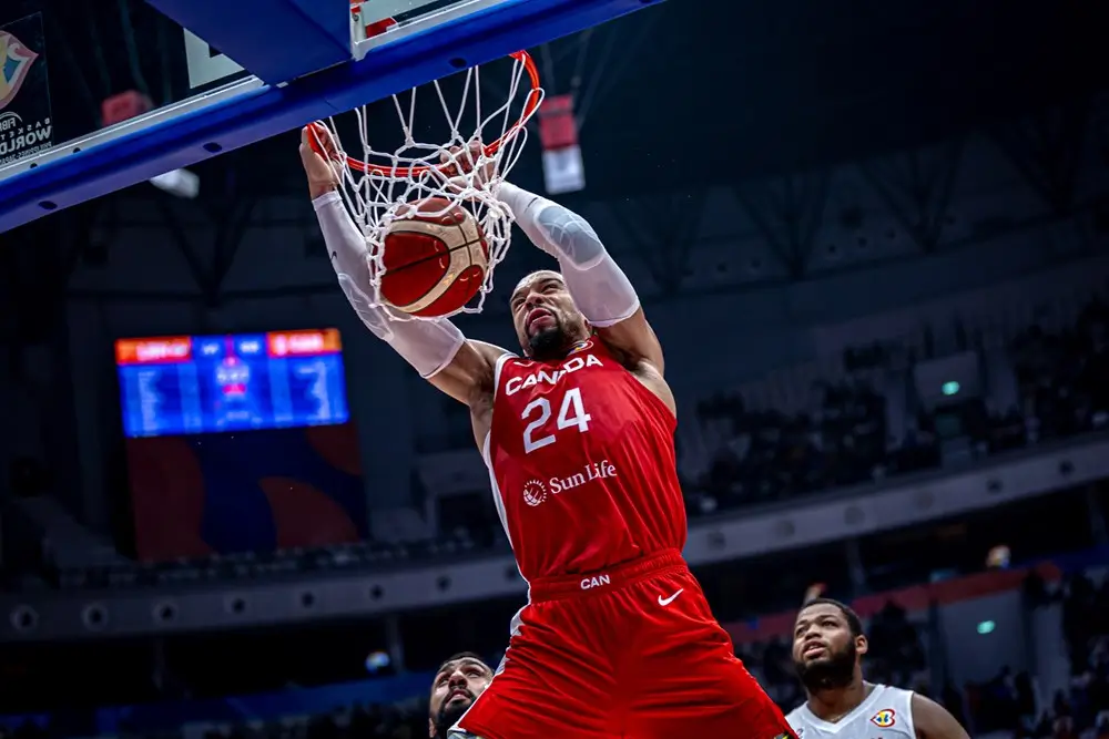 Timnas Bola Basket Kanada mengalahkan Timnas Bola Basket Lebanon. Foto FIBA.