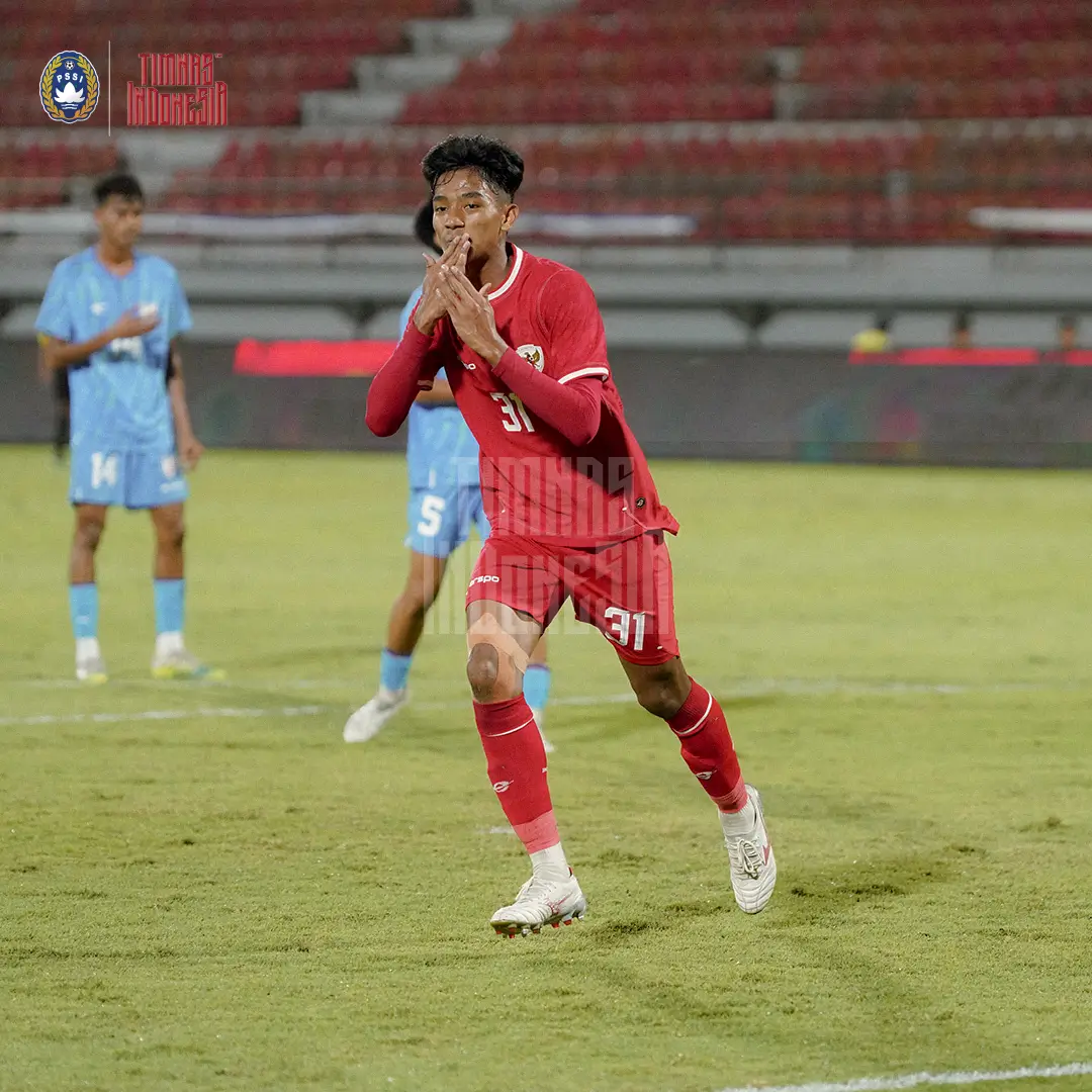 Timnas Indonesia U-17 menang 3-1 atas Timnas India U-17 dalam uji coba. Foto X Timnas Indonesia.