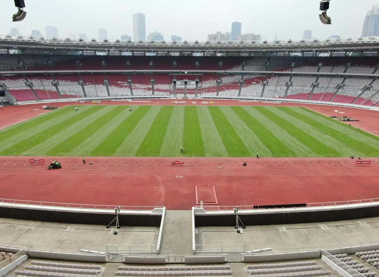 Penampakan Terbaru SUGBK Jelang Timnas Indonesia Vs Australia  Rumput Mulai Menghijau