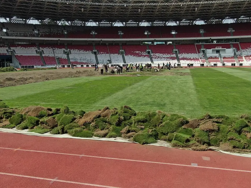 Stadion Utama Gelora Bung Karno (SUGBK) tengah direnovasi sejak Juni 2024. Foto Instagram Love GBK.