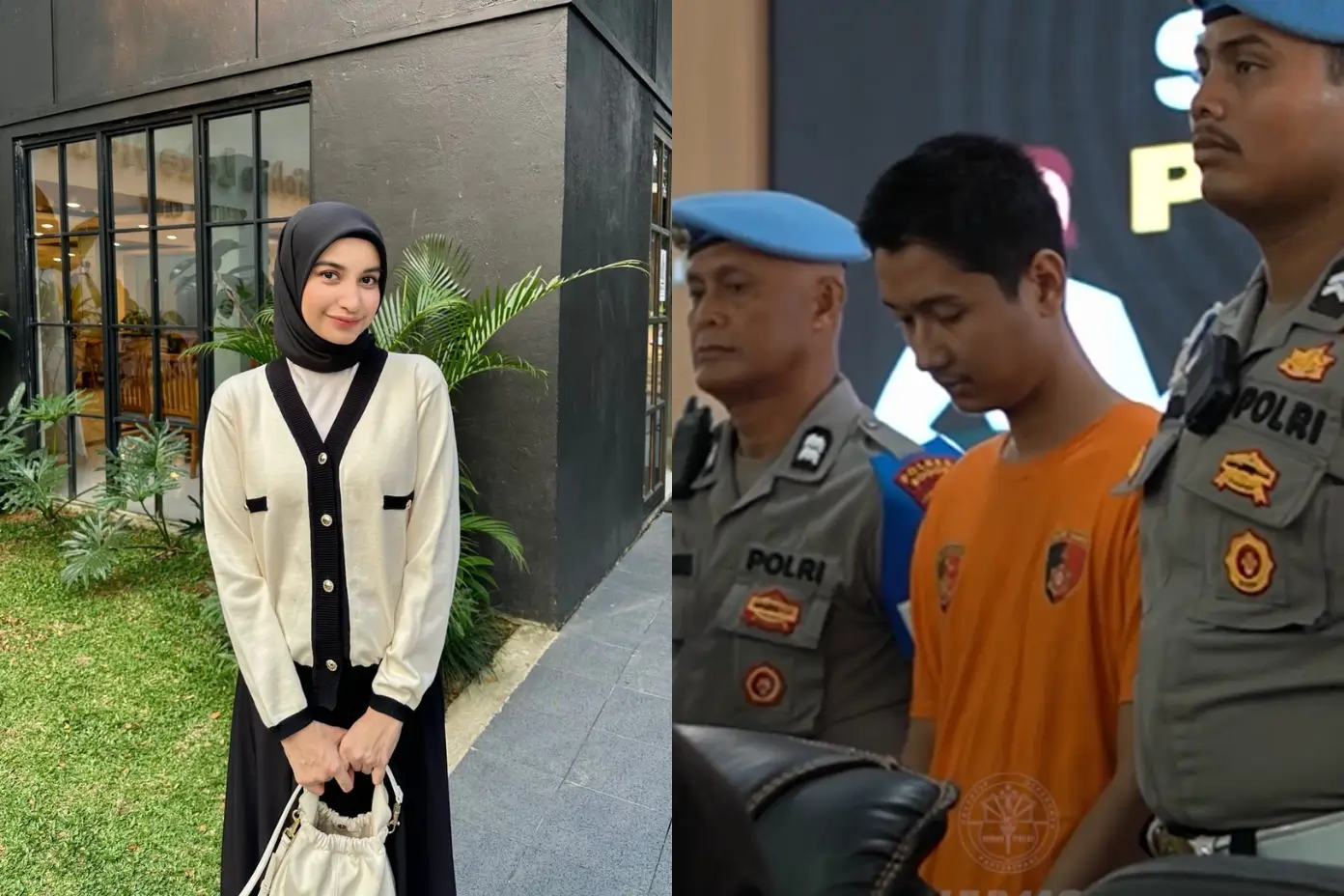 Cut Intan Nabila (kiri) dan Armor Toreador Gustifante (kanan). (Foto: Instagram/cut.intannabila & tangkapan layar Instagram/humaspolresbogor)