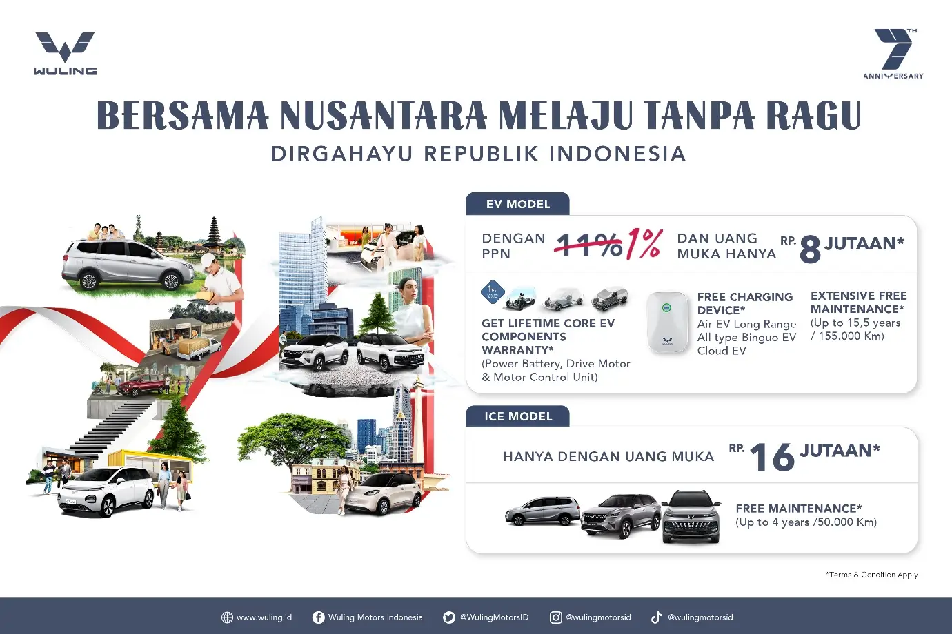 Sambut HUT RI Ke 79  Wuling Hadirkan Promo Spesial untuk Mobil Bensin dan Listrik