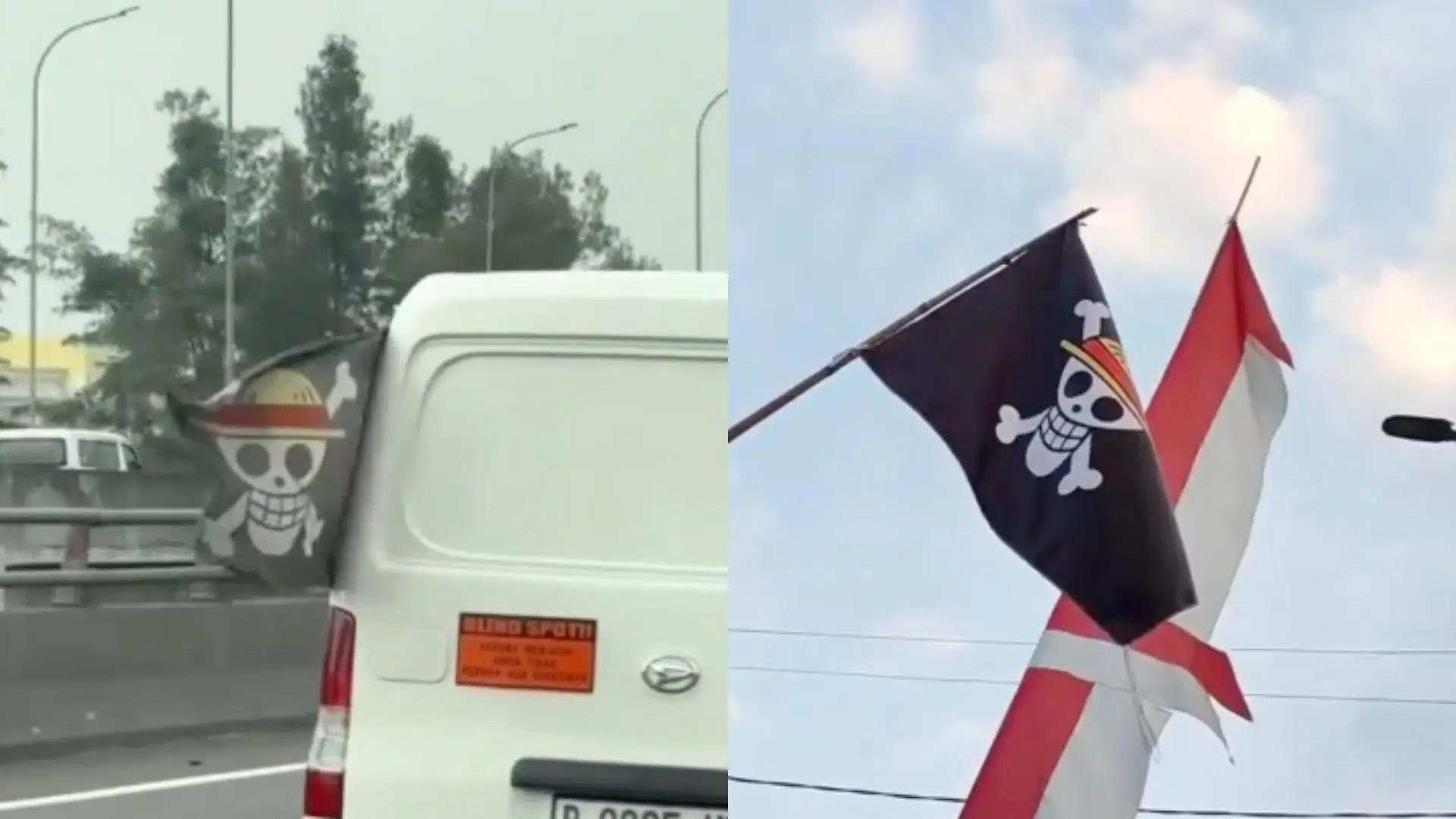 Tengah ramai warga mengibarkan bendera One Piece menjelang peringatan HUT ke-80 RI. (Foto: X/anak__ogi)