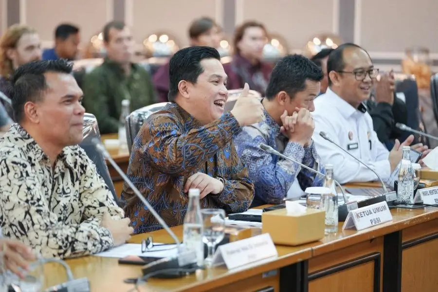 Ketua Umum PSSI Erick Thohir saat hadir di DPR dalam proses permohonan naturalisasi pemain Timnas Indonesia. Dok. PSSI