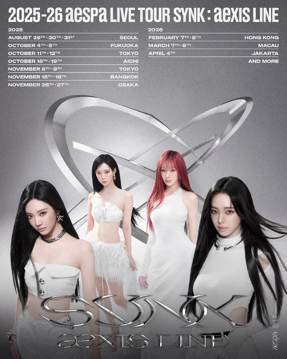 aespa Umumkan Tur Konser Ketiga Bertajuk    SYNK   aeXIS LINE     Jakarta Masuk Daftar 