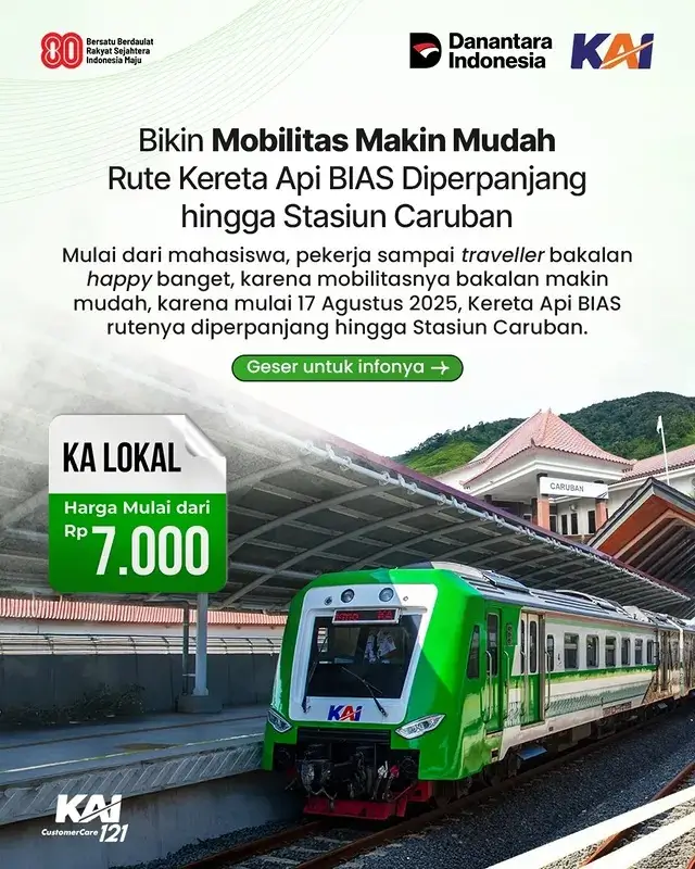 Kereta Api BIAS. (Foto: Instagram/kai121_)