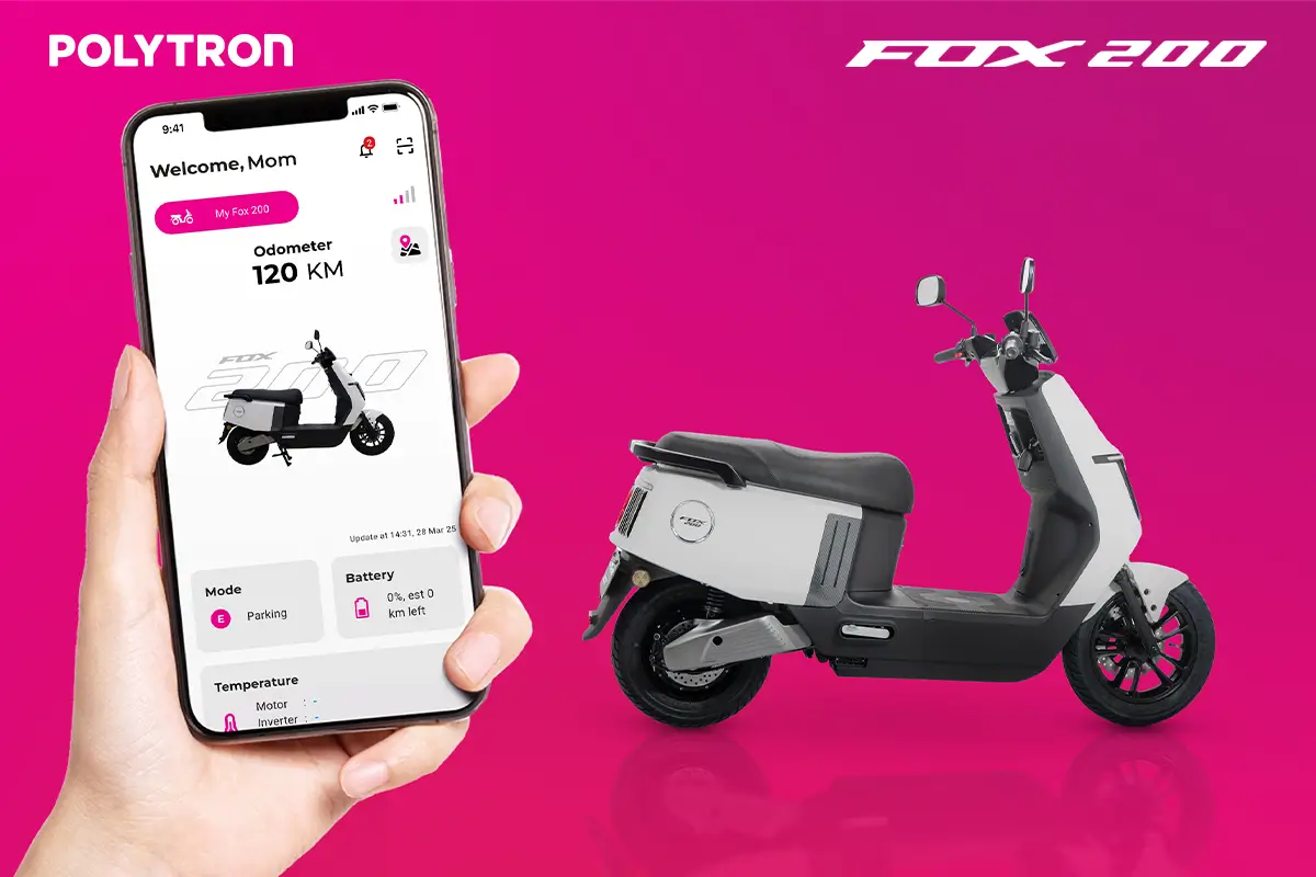 Didesain Khusus untuk Perempuan  Motor Listrik Polytron Fox 200 Mengaspal di RI 