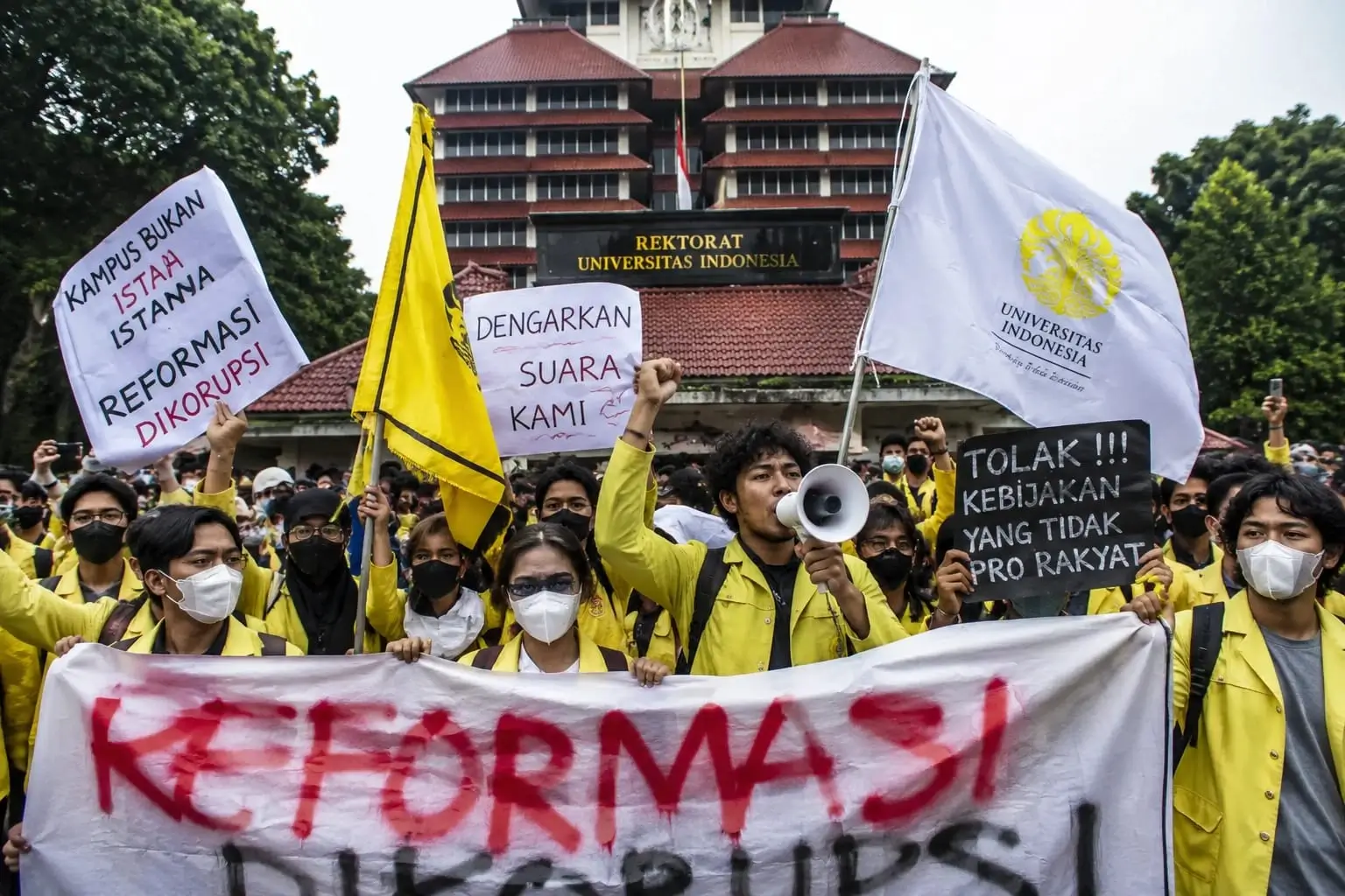 Ilustrasi demonstrasi BEM UI hari ini. Foto: Istimewa