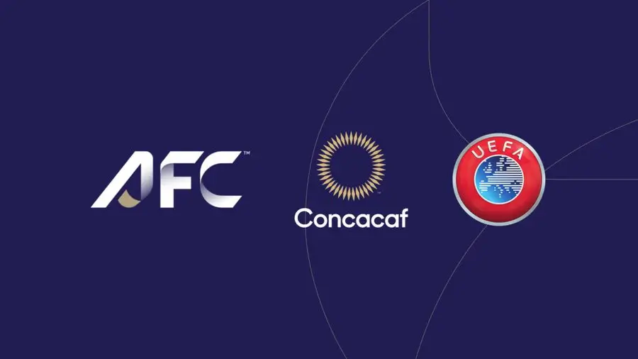 AFC, UEFA, dan Concacaf merilis surat terbuka bersama yang ditujukan kepada keluarga besar sepak bola dunia. Foto X AFC.