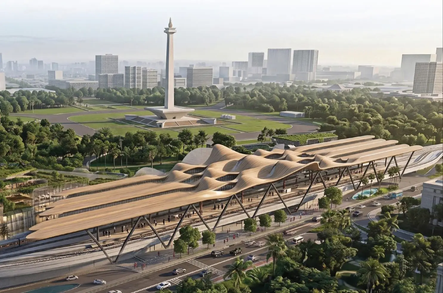 PT KAI akan revitalisasi Stasiun Gambir dengan konsep “New Gambir”. (Foto: X/keretaapikita)