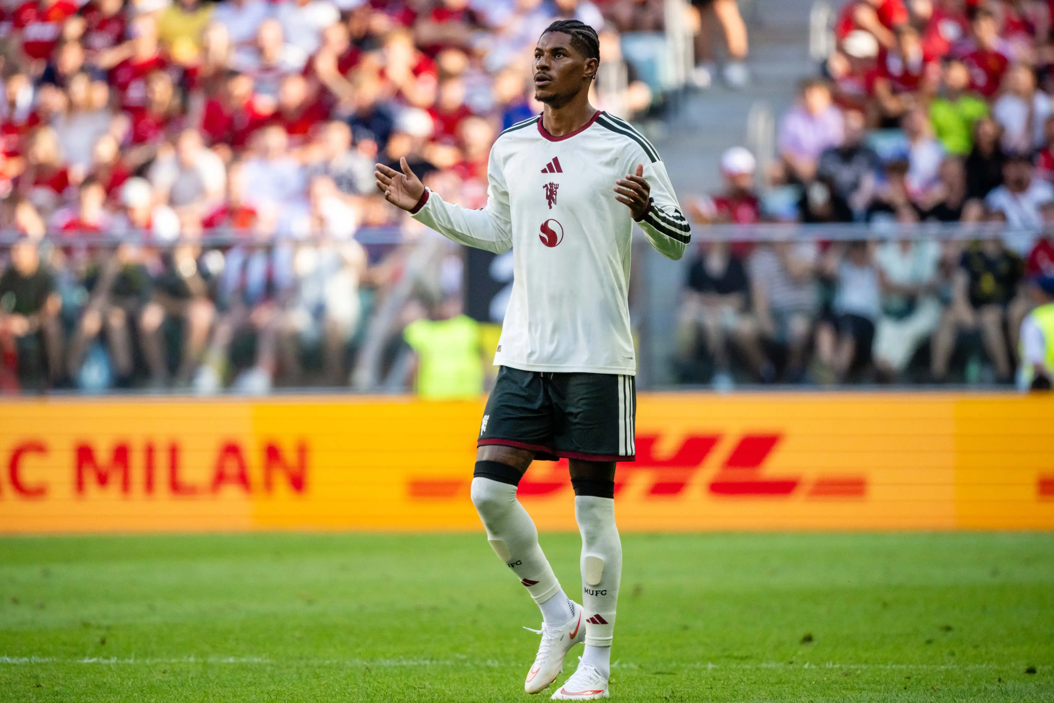 Marcus Rashford kembali ke Manchester United. Foto X Manchester United.
