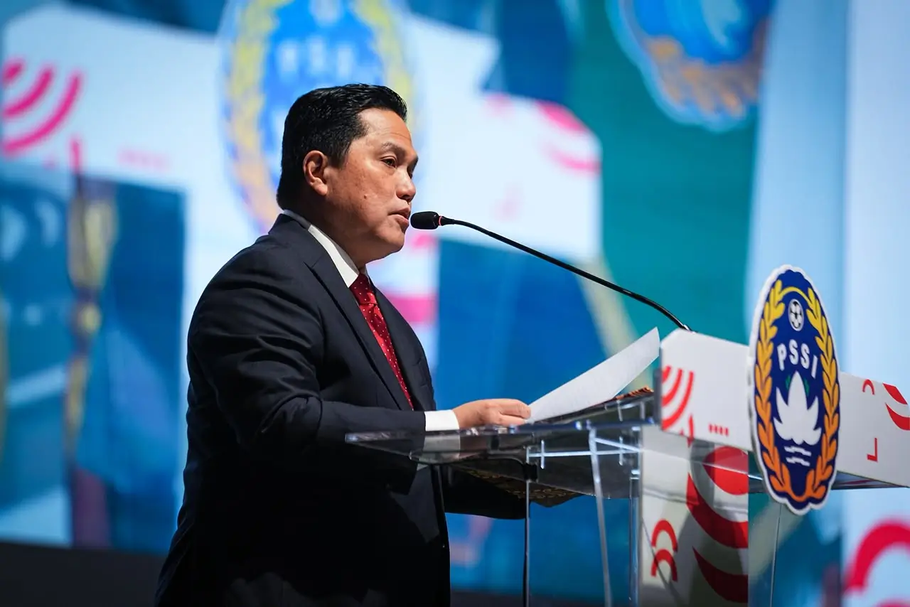 Ketua Umum PSSI, Erick Thohir, tidak menutup kemungkinan untuk kembali memimpin federasi sepak bola nasional pada periode 2027–2031. Foto PSSI.