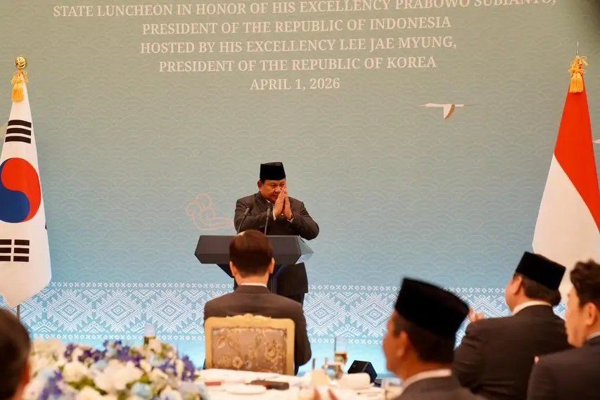 Presiden RI, Prabowo Subianto ketika melakukan kunjungan kenegaraan ke Korea Selatan pada 1 April 2026. (Foto: Instagram/presidenrepublikindonesia)