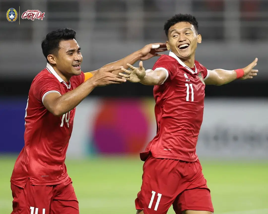 Penyerang Timnas Indonesia, Dendy Sulistyawan membuat gol berkelas ke gawang Timnas Turkmenistan. (Foto: Instagram Timnas Indonesia)