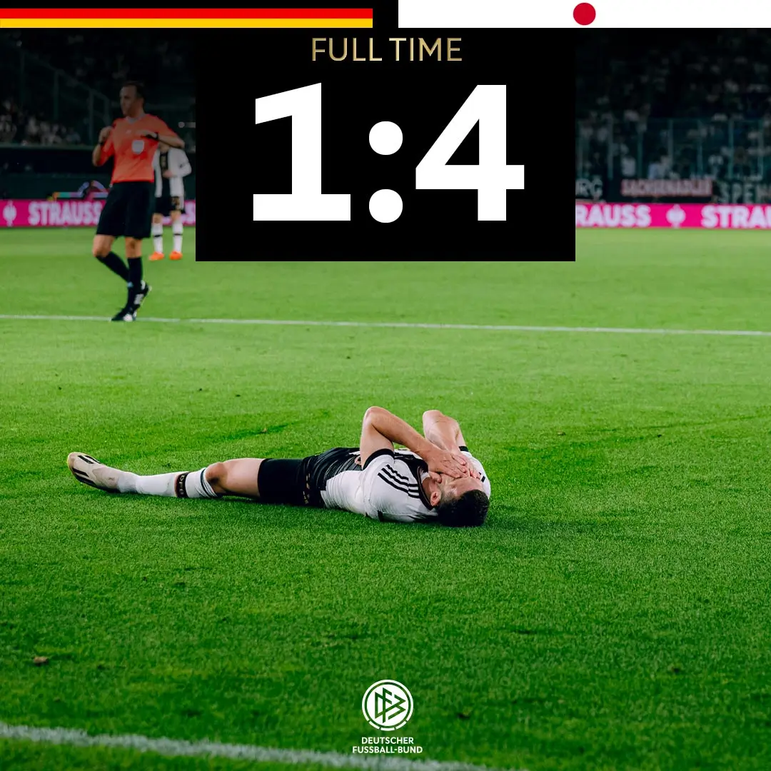 Timnas Jerman dihajar Timnas Jepang 1-4. Foto Twitter Timnas Jerman.