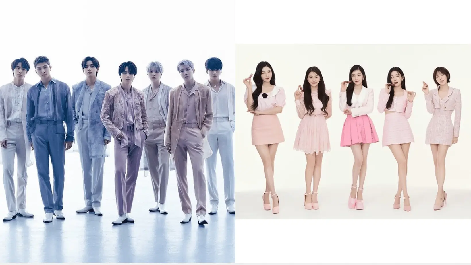 Kiri - Kanan: BTS dan Red Velvet (Foto: instagram.com/bts.bighitofficial - redvelvet.smtown)