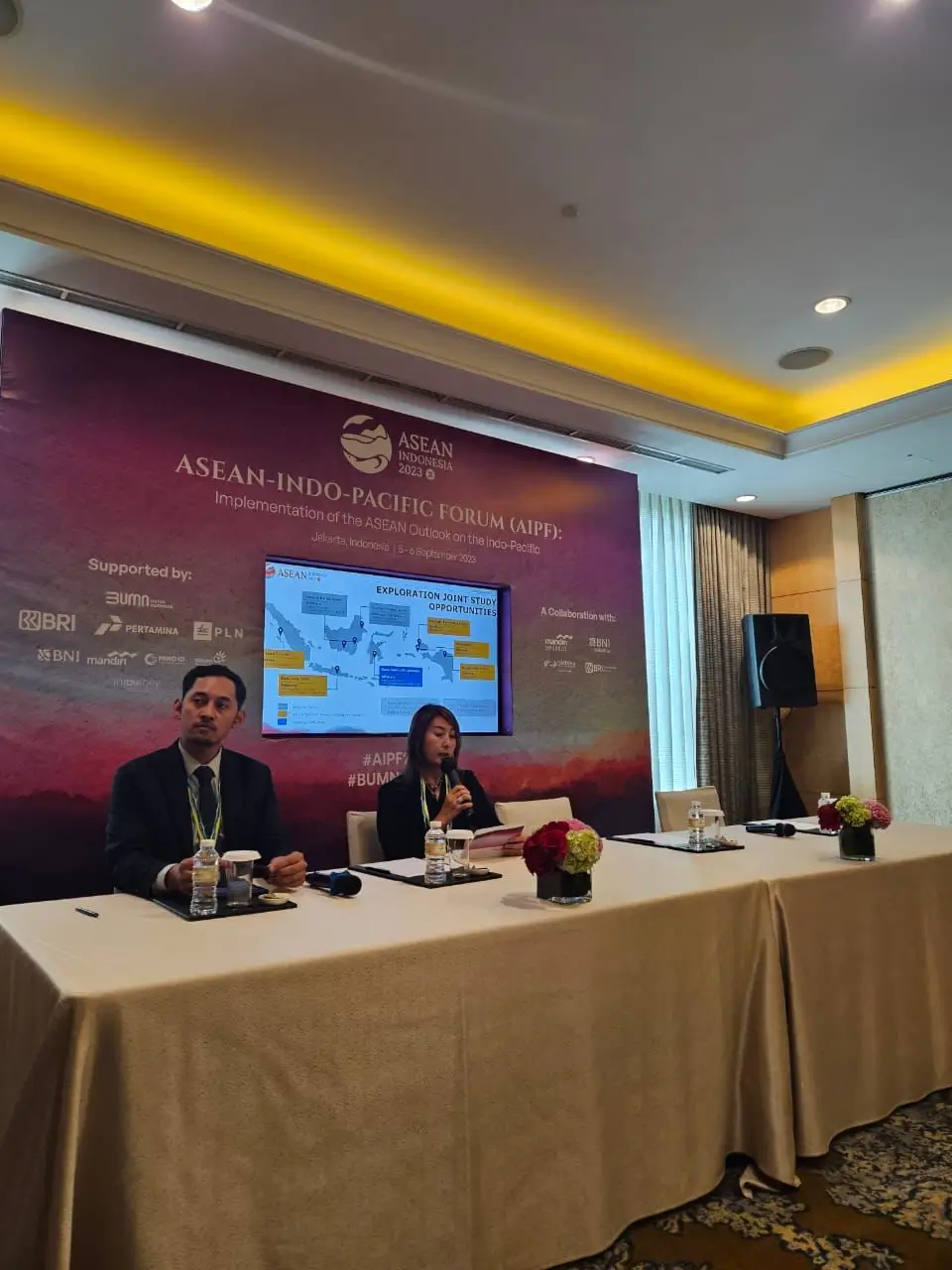 Pertamina menghadiri Business Matching sebagai rangkaian acara ASEAN Indo-Pacific Forum (AIPF) di Hotel Mulia Jakarta, Rabu (6/9). (Foto: Dok. Pertamina)