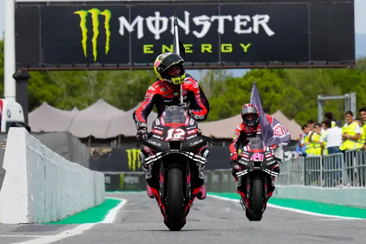 Rider Aprilia Factory, Aleix Espargaro menjuarai MotoGP Catalunya 2023. Foto Twitter MotoGP.