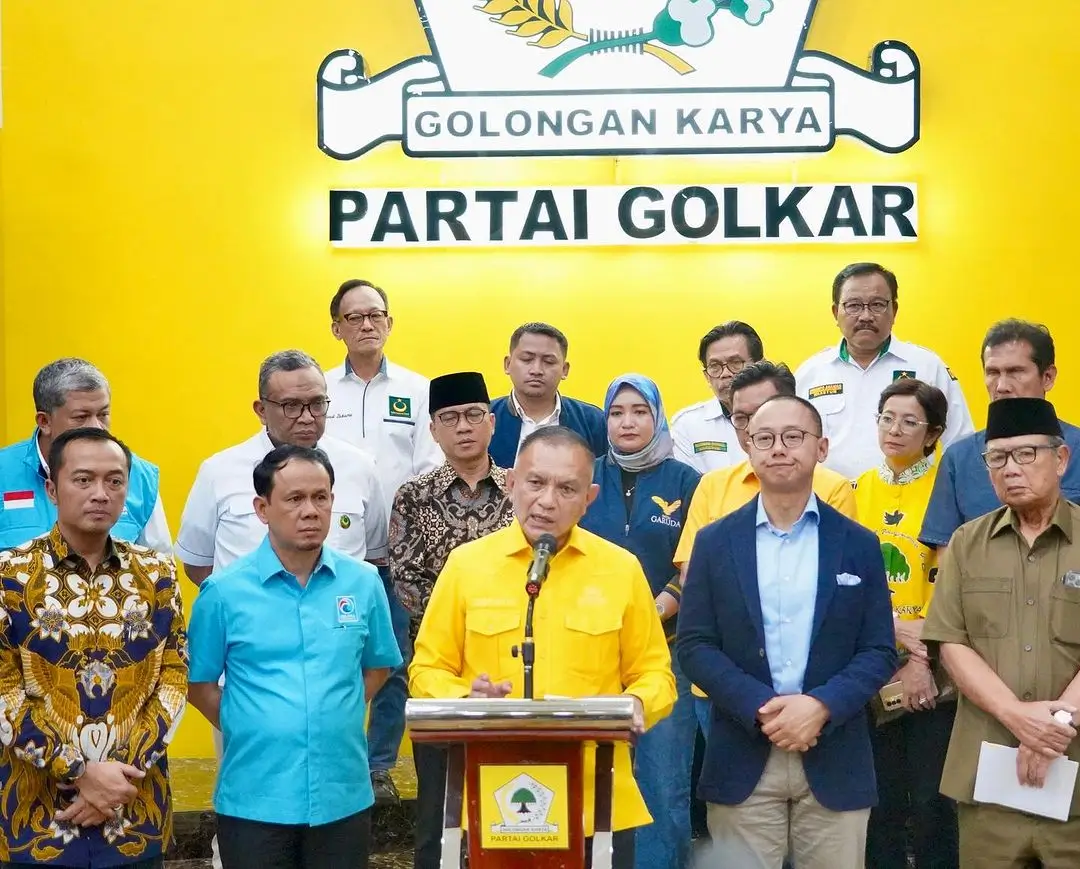 Pertemuan elit partai politik anggota Koalisi Indonesia Maju (KIM) di DPP Golkar, Jakarta, Rabu (20/9/23). (Foto: Instagram/golkar.indonesia)