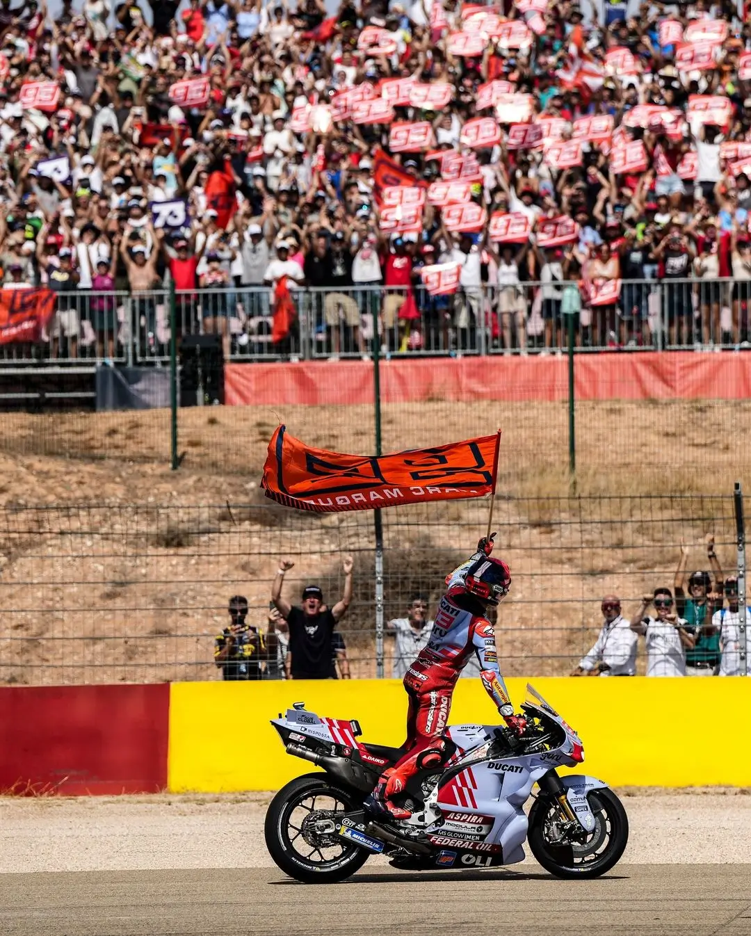 Rider Gresini Racing MotoGP, Marc Marquez menjuarai MotoGP Aragon 2024. Foto Instagram Marc Marquez.