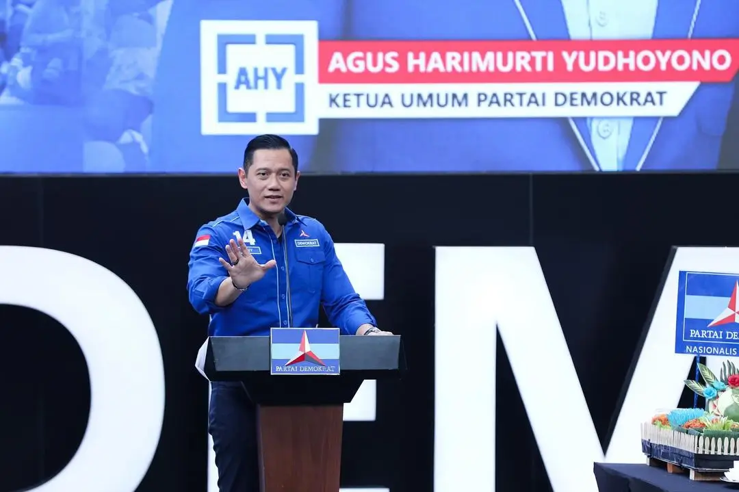 Ketua Umum Partai Demokrat, Agus Harimurti Yudhoyono (AHY) saat memberikan sambutan di acara HUT Ke-23 Partai Demokrat di Kantor DPP Partai Demokrat, Jakarta, Senin (9/9/24). (Foto: Instagram/agusharimurtiyudhoyono)