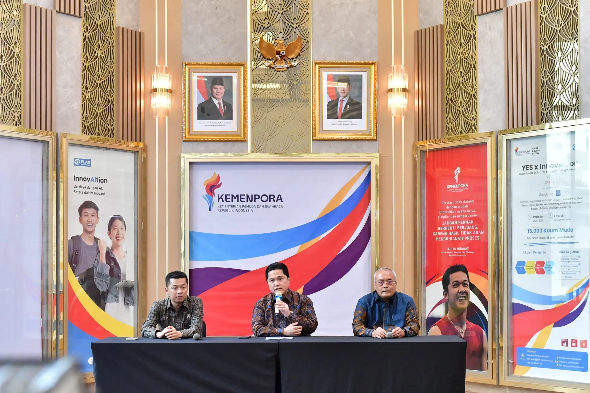 Erick Thohir terus disorot mengenai rangkap jabatan sebagai Menpora dan Ketua Umum PSSI. Foto X Erick Thohir.