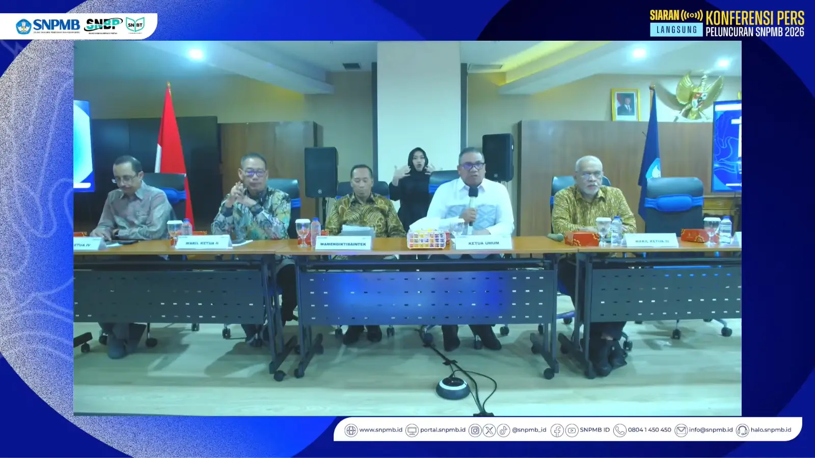 Foto: Tangkapan Layar Konferensi Pers Peluncuran SNPMB 2026 (youtube.com/SNPMB ID)