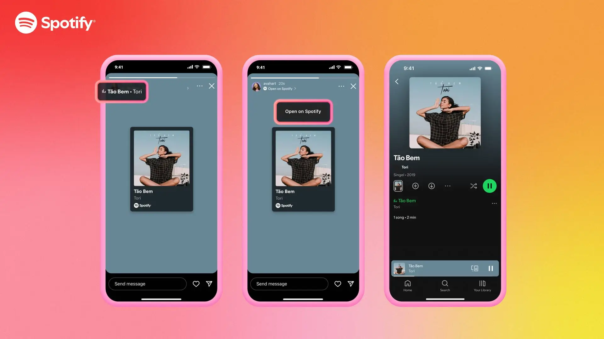 Foto: Membagikan Lagu ke Stories Instagram (dok. Spotify)