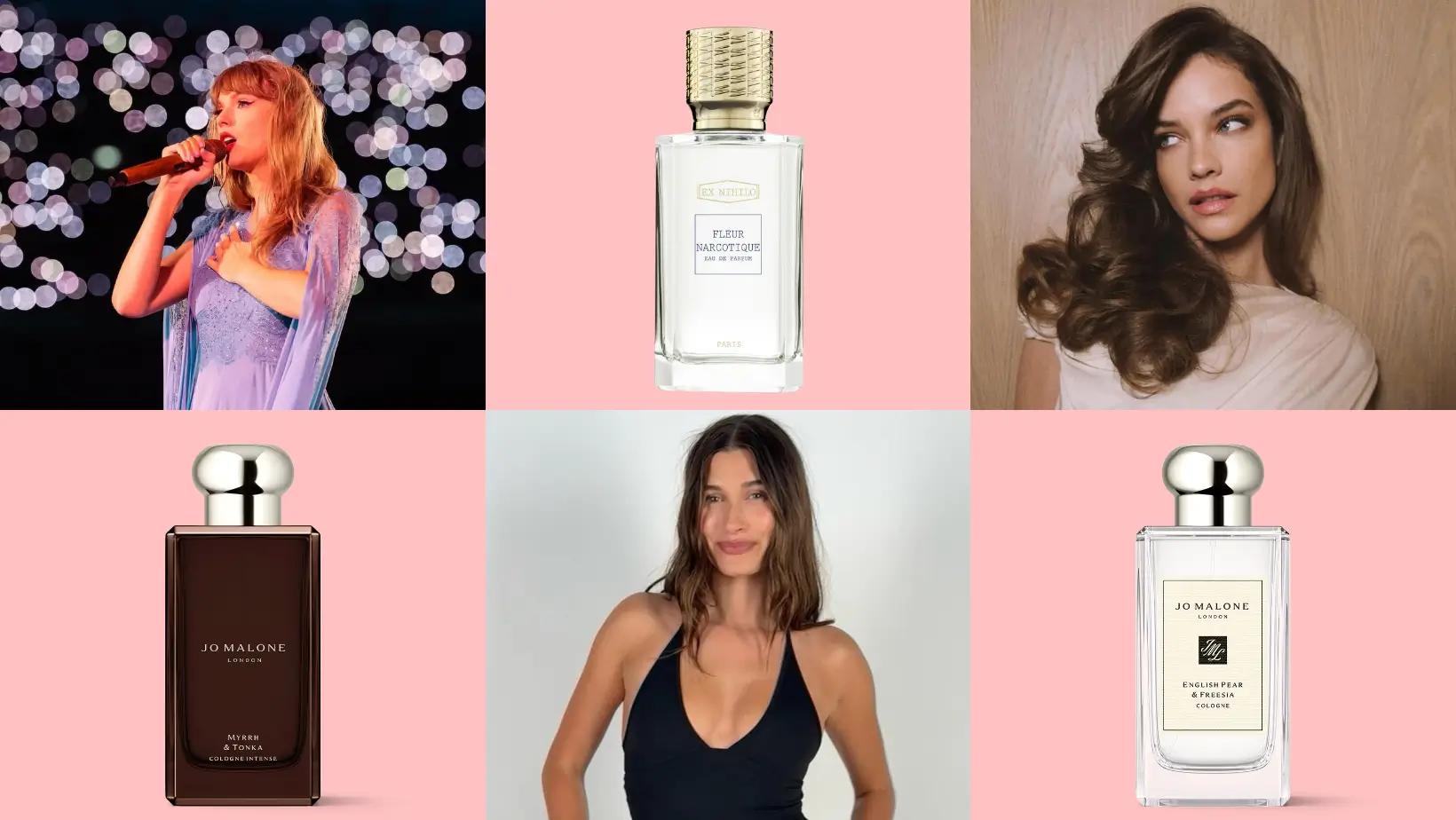 Foto: Instagram/taylorswift, realbarbarapalvin, haileybieber, dan tomfordbeauty.com, jomalone.com, us.ex-nihilo-paris.com