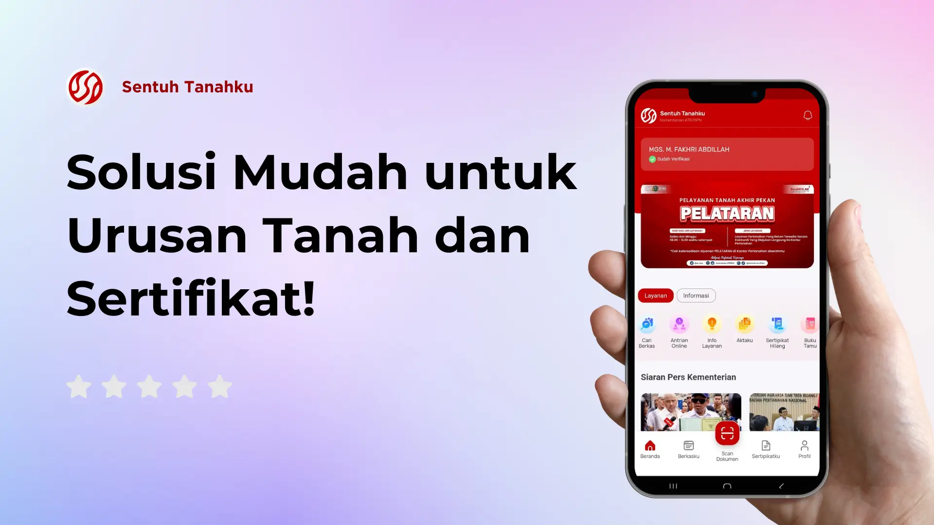 Tampilan aplikasi Sentuh Tanahku (Foto: atrbpn.go.id)
