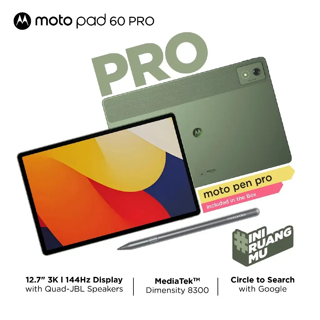 Motorola Rilis Moto Pad 60 Pro  Tablet Rp6 Jutaan dengan Layar 3K dan Performa AI