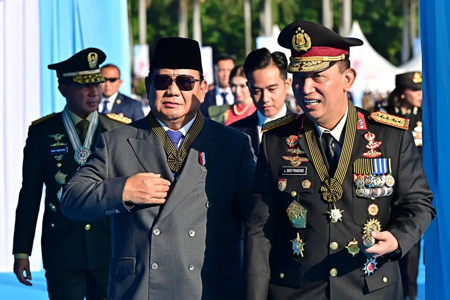 Presiden Prabowo Subianto bersama Kapolri Listyo Sigit Prabowo. Foto:tribratanews.purbalingga.jateng.polri.go.id