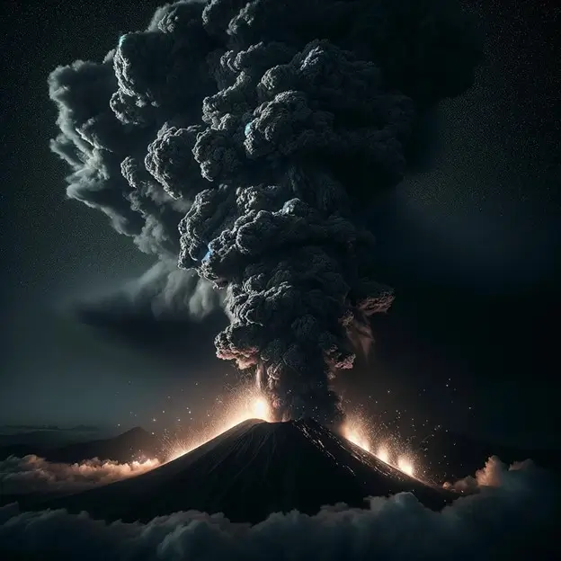 Ilustrasi letusan gunung berapi. (Foto: Pixabay)