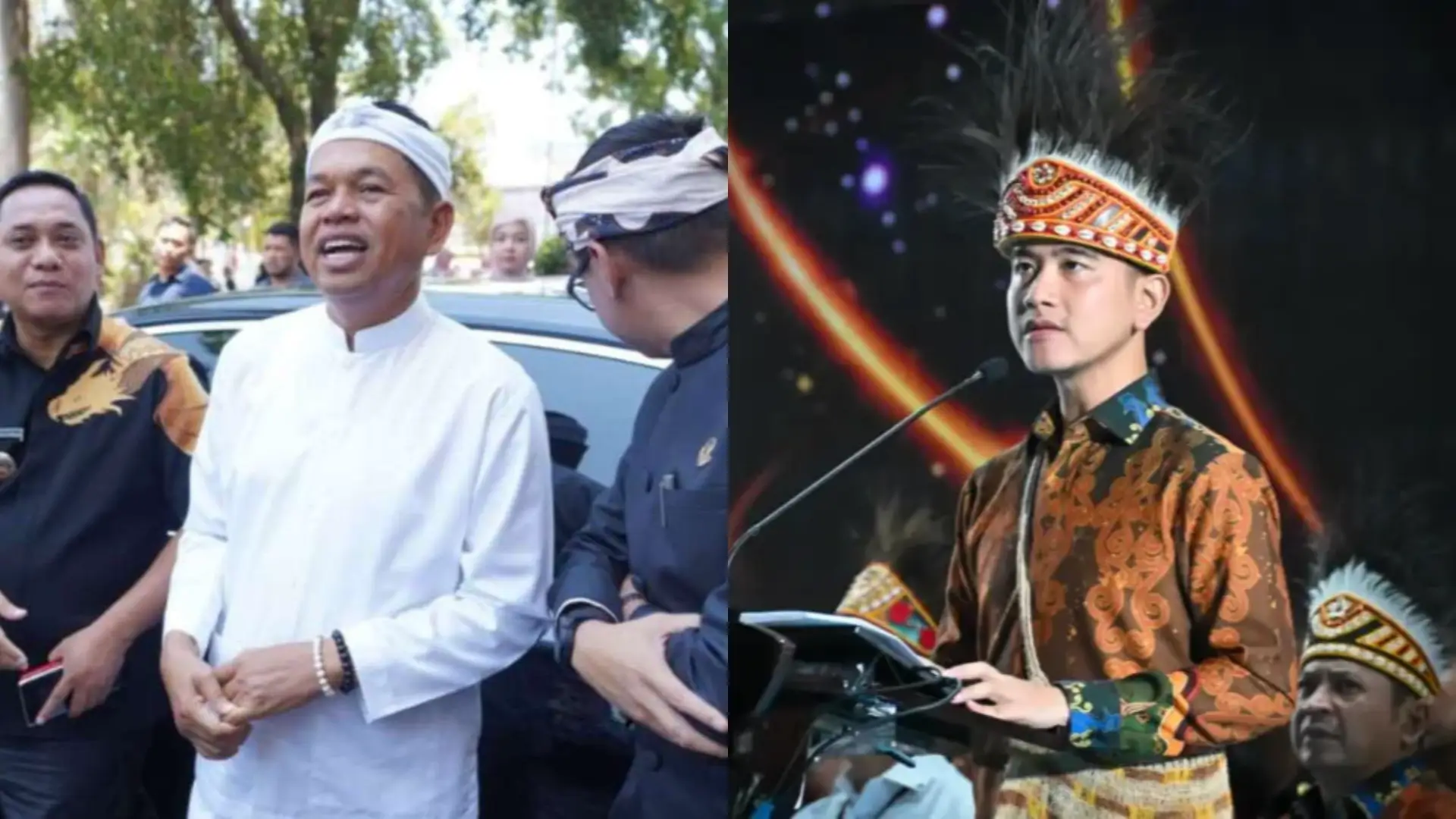 Isu duet Dedi Mulyadi (kiri) dengan Gibran Rakabuming Raka (kanan) sebagai pasangan untuk maju pada Pilpres 2029 tengah mencuat. (Foto: jabarprov.go.id & wapresri.go.id)