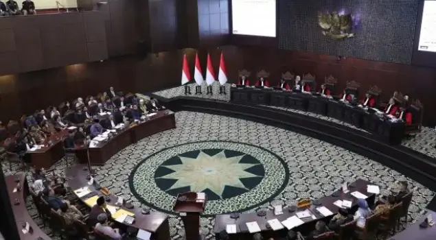Sidang pemeriksaan Pendahuluan permohonan Perselisihan Hasil Pemilihan Umum di Ruang Sidang MK, Jakarta pada Senin (21/09/26). (Foto MKRI.id/Humas - Ifa 
