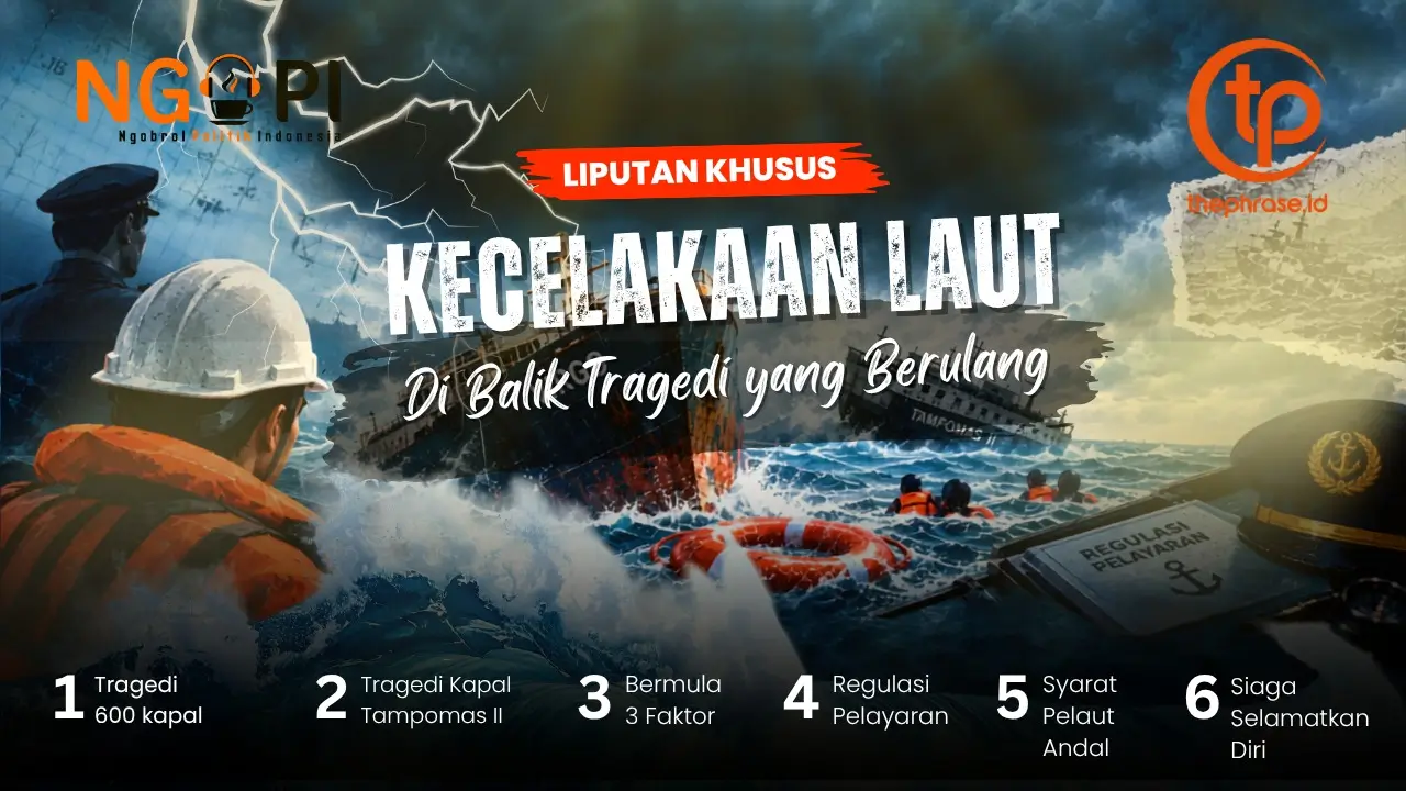 Ilustrasi kecelakaan laut. (Foto: Dok. ThePhrase.id/Ferian Ibrahim)