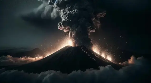 Ilustrasi letusan gunung berapi. (Foto: Pixabay)