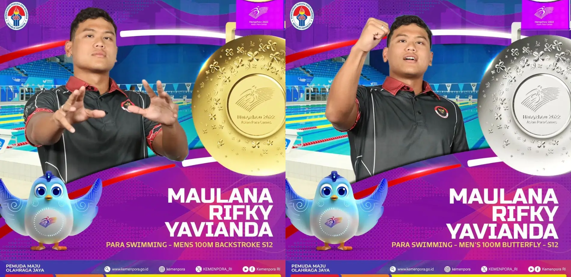 Bangga  Atlet Para Renang Maulana Rifky Yavianda Sabet Medali Emas dan Pecahkan Rekor di Asian Para Games 2022