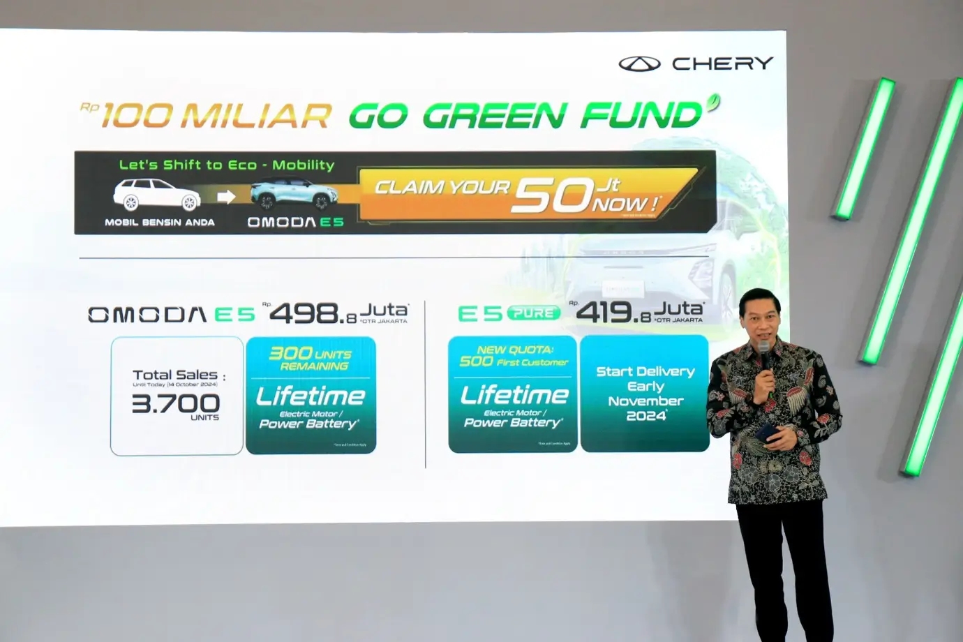 Dukung Konversi Kendaraan Listrik  Chery Luncurkan Program  Go Green Fund  Senilai Rp100 Miliar 