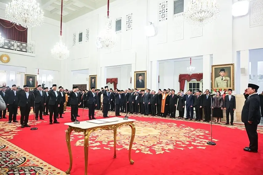Pelantikan 7 Penasihat Khusus Presiden RI di Istana Merdeka, Jakarta, Selasa (22/10/24). (Foto: Instagram/muhadjir_effendy)