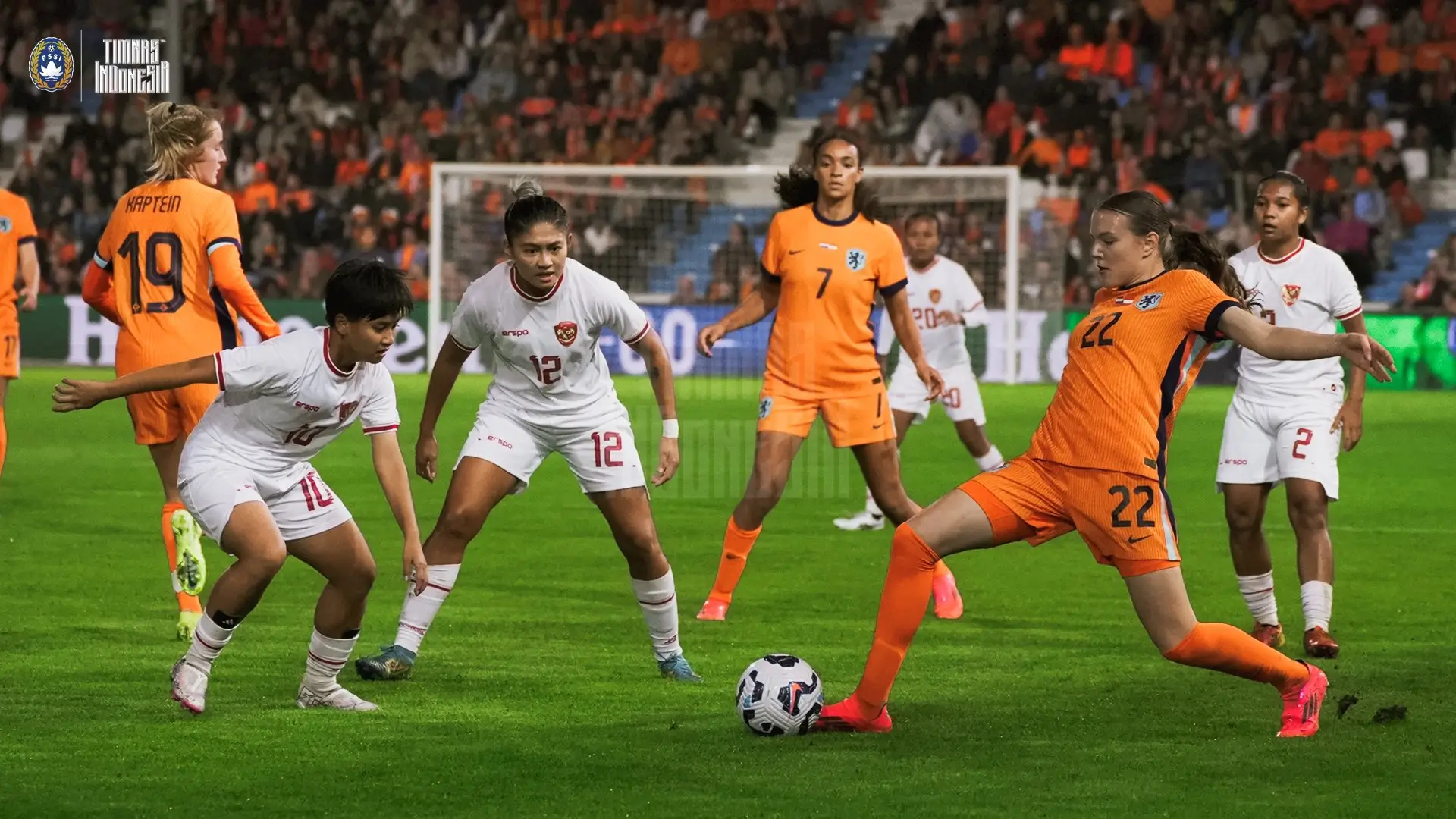 Timnas Indonesia Putri takluk 0-15 dari Timnas Belanda Putri. (Foto: Istimewa)