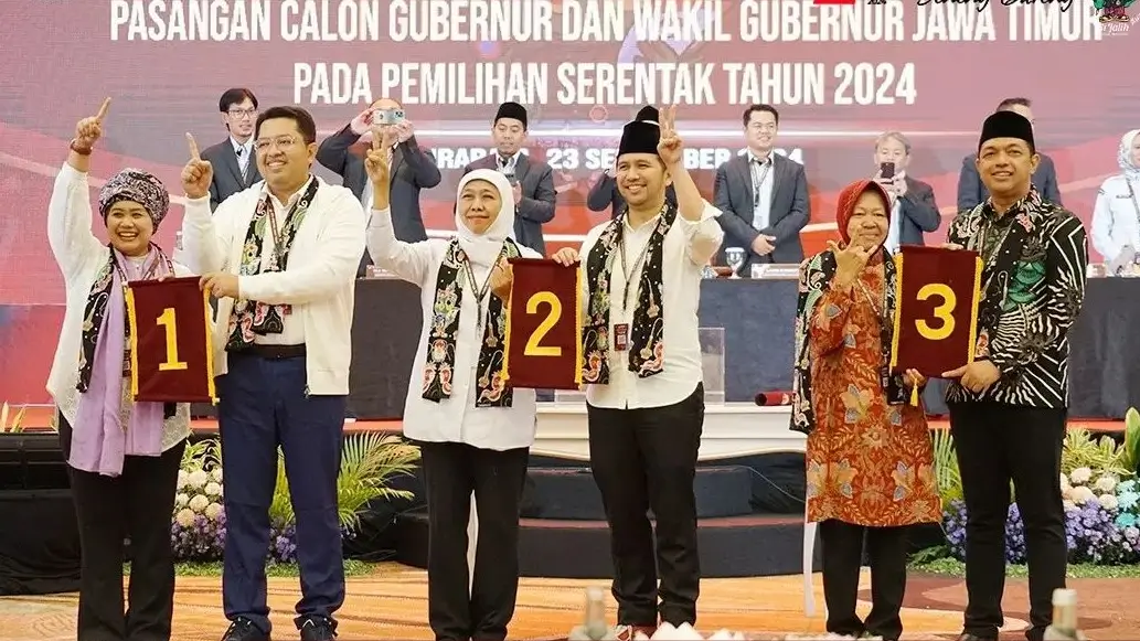 Pertarungan tiga srikandi tersaji di Pilkada Jawa Timur (Jatim) 2024. (Foto: Instagram/kpu_jatim)