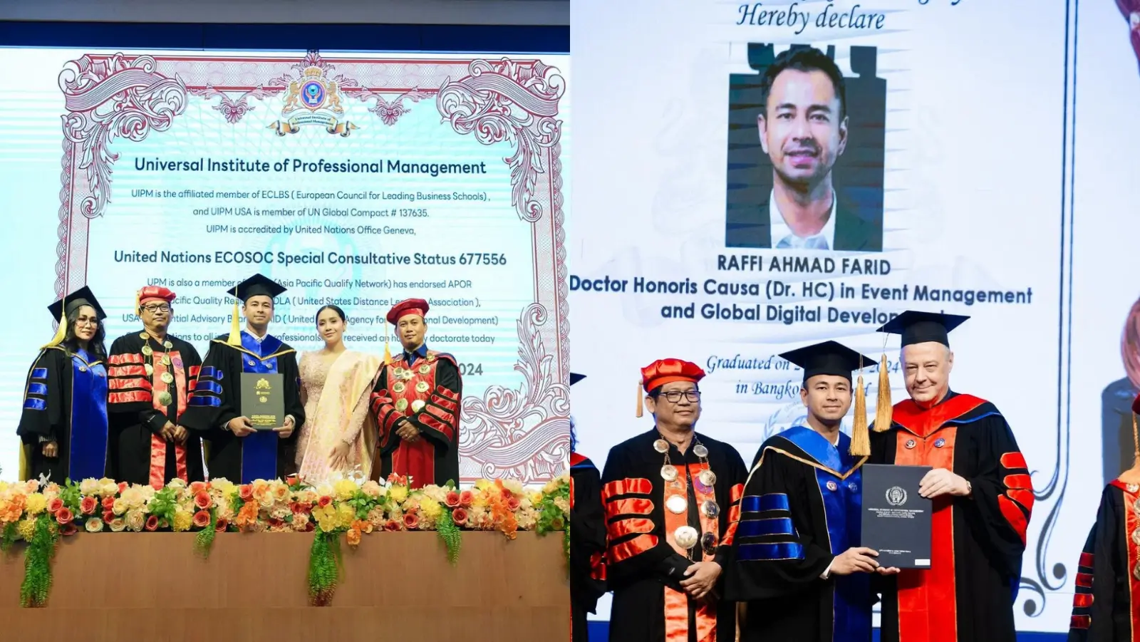 Foto: Momen Raffi Ahmad Mendapatkan Gelar Honoris Causa dari UIPM (instagram.com/raffinagita1717)