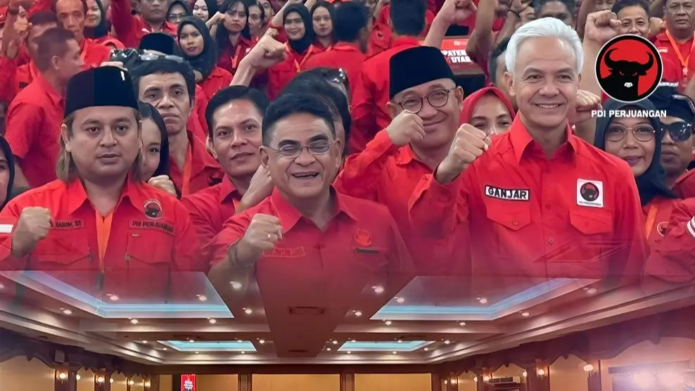 Ketua Bidang Pemerintahan dan Otonomi Daerah DPP PDIP, Ganjar Pranowo saat menghadiri Konferda dan Konfercab PDIP Kabupaten/Kota di NTB, Senin (27/10/25). (Foto: Instagram/pdiperjuangan)
