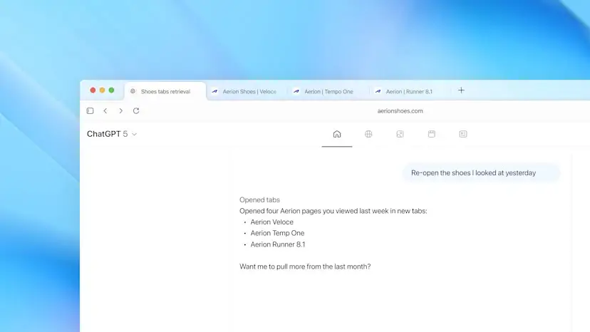 Foto: Browser ChatGPT Atlas (dok. OpenAI)